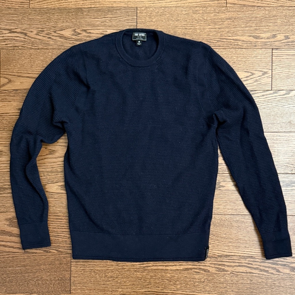 Men's Navy Blue Waffle Sweater